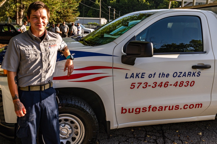 Sam Evans, All American pest control technician at the Lake of the Ozarks